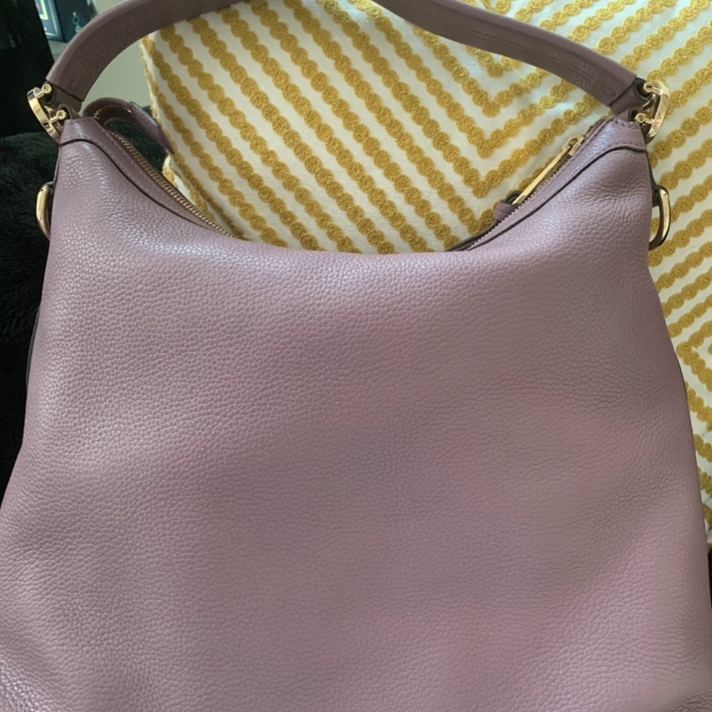 💕Authenic Gucci Mauve Leather Hobo Shoulder Tote Convertible Detachable Strap - Picture 7 of 13